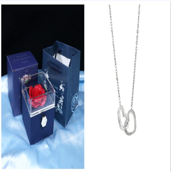 Rotating Soap Flower Rose Gift Box Creative Rotating Rose Jewelry Packaging Box Valentine's Day Gift For Women - Image 9